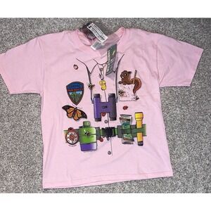 Junior Park Ranger Wild Things Snap On T-Shirt Pink Girls Small NEW